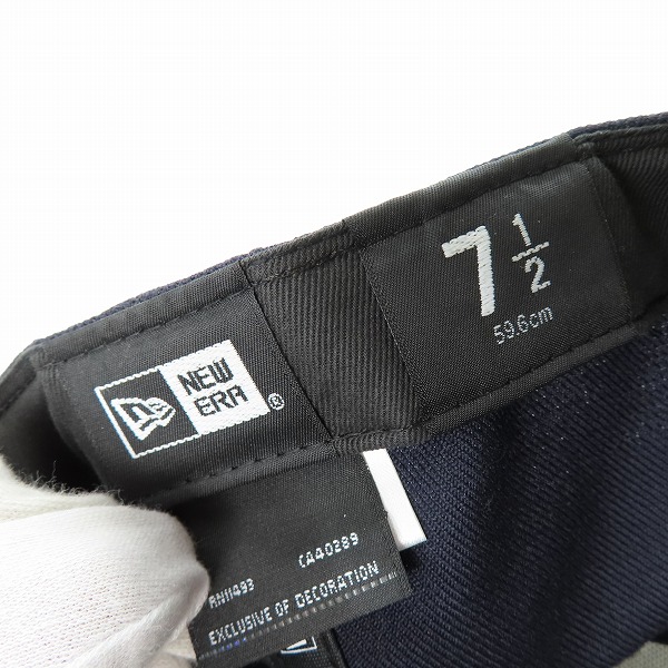 実際に弊社で買取させて頂いたFRAGMENT DESIGN×NEW ERA/フラグメントデザイン×ニューエラ 59FIFTY FRG ロゴ刺繍 キャップの画像 5枚目