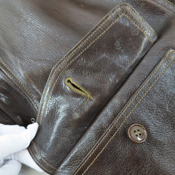 実際に弊社で買取させて頂いたBUZZRICKSON'S/バズリクソンズ AN6552 赤リブ レザーフライトジャケット BR80445/40の画像 5枚目