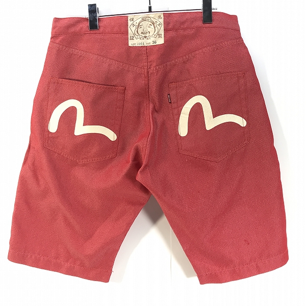 実際に弊社で買取させて頂いたEVISU/エヴィス カモメプリント ハーフパンツ レッド/36の画像 1枚目