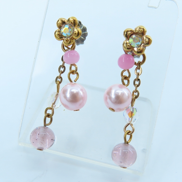 実際に弊社で買取させて頂いたANNA SUI/アナスイ パール/ストーン ロングネックレス/ピアス 2点セット の画像 4枚目