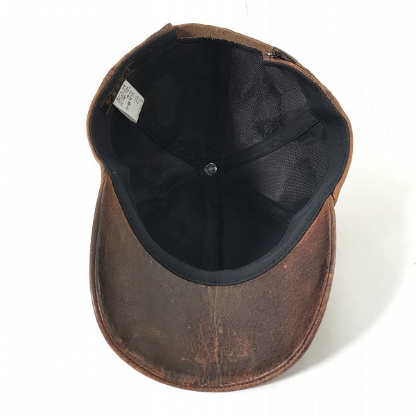 実際に弊社で買取させて頂いたCA4LA/カシラ レザー  6パネル キャップの画像 4枚目