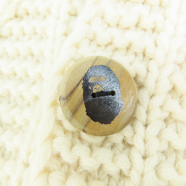 実際に弊社で買取させて頂いたA BATHING APE/アベイシングエイプ GORILLA WOOL ケーブル編み カウチンニット Lの画像 5枚目