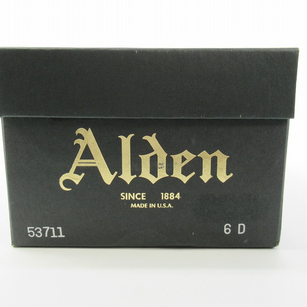 実際に弊社で買取させて頂いたALDEN/オールデン ミリタリーラスト ボックスカーフ プレーントゥ レザーシューズ 53711/6Dの画像 9枚目