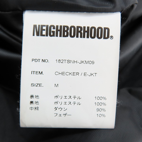 実際に弊社で買取させて頂いたNEIGHBORHOOD/ネイバーフッド CHECKER/E-JKT キルティングダウンジャケット 182TSNH-JKM09/Mの画像 3枚目