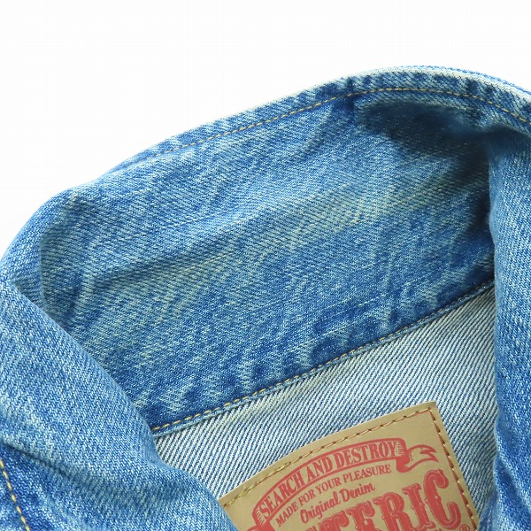 実際に弊社で買取させて頂いたHYSTERIC GLAMOUR/ヒステリックグラマー 袖レザー/レザースリーブ SP加工デニム ジャケット 0243AB10/Lの画像 5枚目