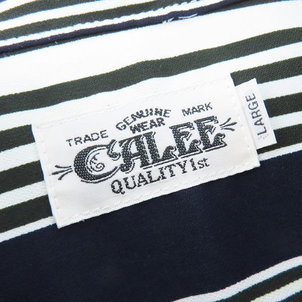 実際に弊社で買取させて頂いたCALEE/キャリー ストライプ 半袖シャツ /Lの画像 2枚目
