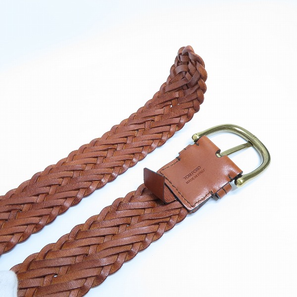 実際に弊社で買取させて頂いたTOM FORD/トムフォード レザー メッシュベルト TB212M/85の画像 2枚目