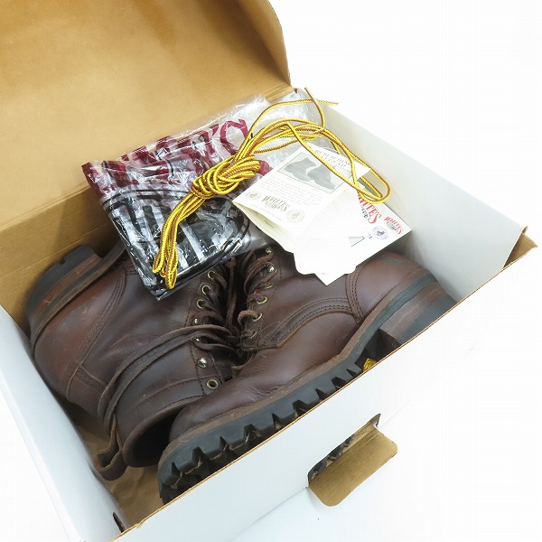 実際に弊社で買取させて頂いたWHITE S BOOTS/ホワイツブーツ Smoke Jumper/スモークジャンパー レースアップブーツ 350-V ブラウン 7Eの画像 8枚目