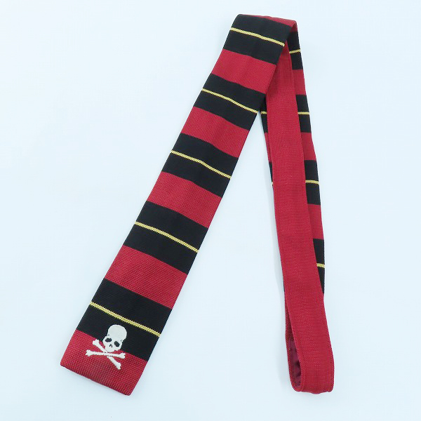 実際に弊社で買取させて頂いたmastermind/マスターマインド スカル刺繍 ボーダー柄ネクタイ 