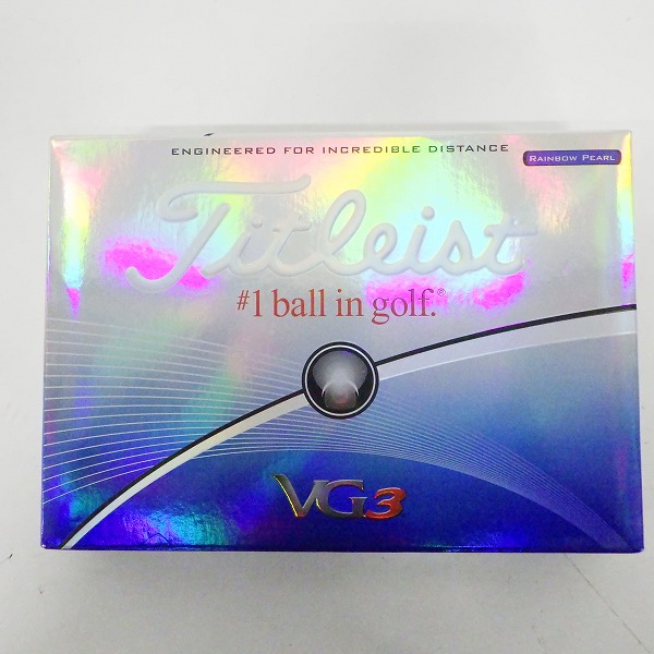 実際に弊社で買取させて頂いた【未使用/オウンネーム】Titleist/タイトリスト VG3 ゴルフボール RAINBOW PEARL/レインボーパール 1ダースの画像 2枚目