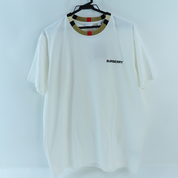 実際に弊社で買取させて頂いた【未使用】BURBERRY/バーバリー ロゴ刺繍 半袖Tシャツ オフホワイト 8078115/S