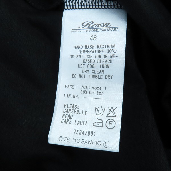 実際に弊社で買取させて頂いた【未使用】Roen×SANRIO/ロエン×サンリオ クラッシュハローキティ スタッズ Tシャツ 75047801 /48の画像 3枚目