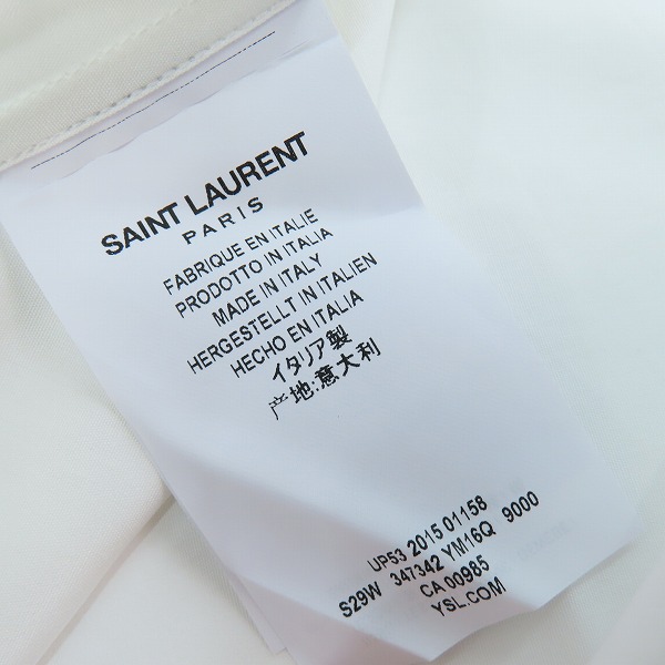 実際に弊社で買取させて頂いた(1)【未使用】SAINT LAURENT/サンローラン 17SS コットン ドレスシャツ 347342 YM16Q/36の画像 3枚目