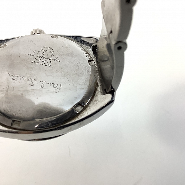 実際に弊社で買取させて頂いたPaul Smith/ポールスミス ラウンド シルバー デイト クォーツ 腕時計 1116-S060761【動作未確認】の画像 6枚目