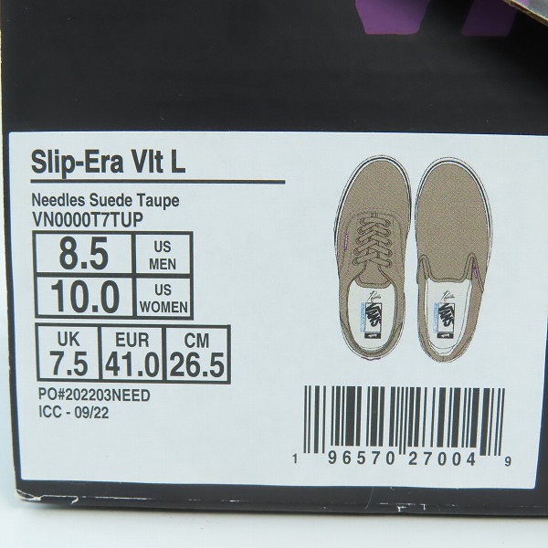 実際に弊社で買取させて頂いたNeedles×VANS/ニードルズ×バンズ SLIP-ERA VLT L スリップ エラ ヴァンズヴォルト VN0000T7TUP/26.5の画像 8枚目