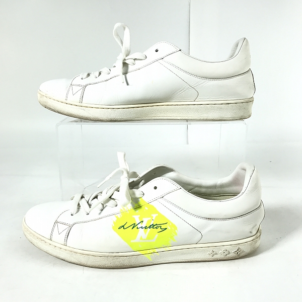 実際に弊社で買取させて頂いたLouis Vuitton/ルイヴィトン ルクセンブルグライン ローカットスニーカー ホワイト×イエロー MS1108/8.5の画像 3枚目