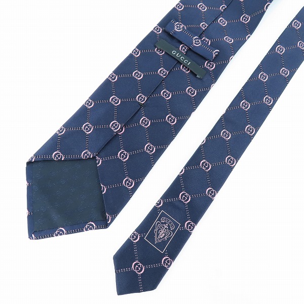 実際に弊社で買取させて頂いたGUCCI/グッチ GG柄 シルク ネクタイの画像 4枚目