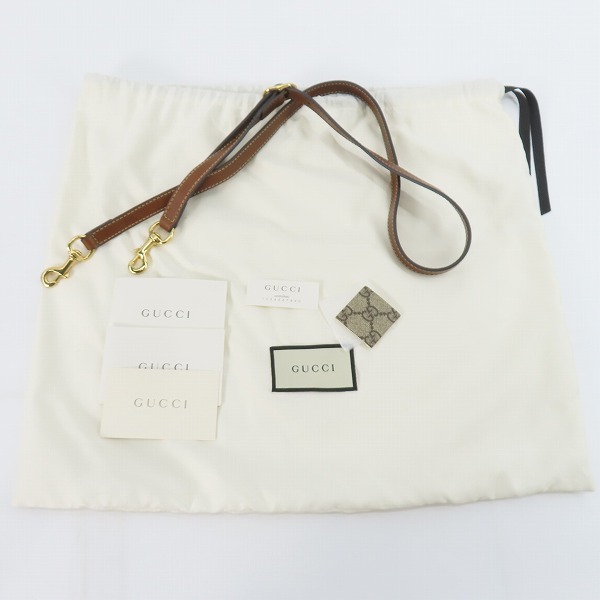 実際に弊社で買取させて頂いたGUCCI/グッチ GGスプリーム PVC×レザー 2WAYハンドバッグ ベージュ×ブラウン 409531の画像 9枚目