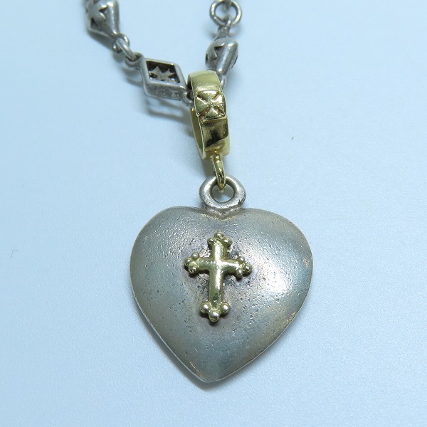 実際に弊社で買取させて頂いたLOREE RODKIN/ローリーロドキン ゴールド ×シルバー925 ハート/クロスペンダントトップ/チェーン付きの画像 1枚目