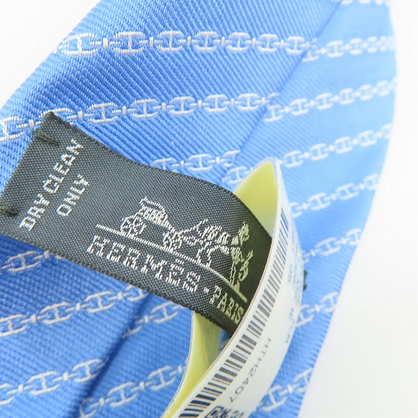 実際に弊社で買取させて頂いたHERMES/エルメス シェーヌダンクル柄 シルク ネクタイの画像 1枚目