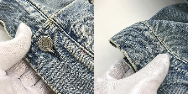 実際に弊社で買取させて頂いた【未使用】HYSTERIC GLAMOUR×skoloct/ヒステリックグラマー×スコロクト デニムジャケット 02241AB12444 /Lの画像 9枚目