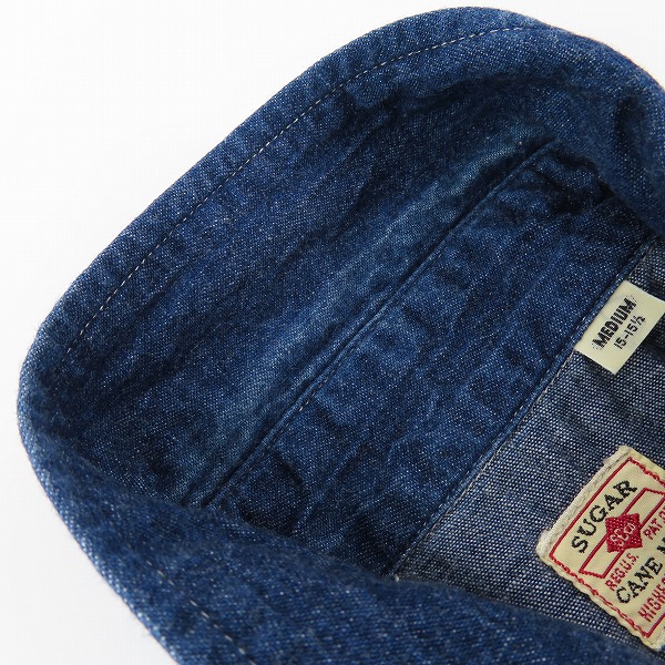実際に弊社で買取させて頂いたSugarCane/シュガーケーン 刺繡入り デニム 半袖ワークシャツ/Mの画像 4枚目