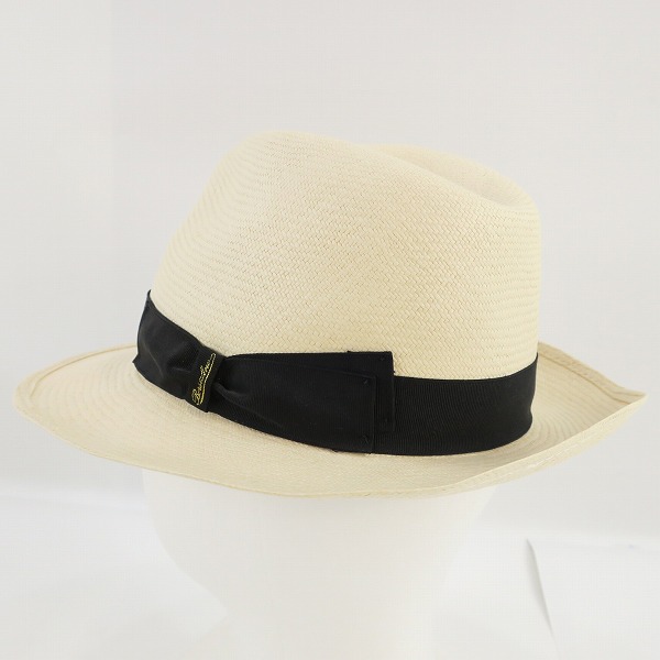 実際に弊社で買取させて頂いたBorsalino ボルサリーノ パナマハット 天然草/57 の画像 2枚目