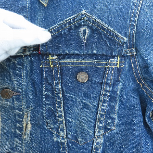 実際に弊社で買取させて頂いたLEVI'S/リーバイス ヴィンテージ ビッグE/ボタン裏刻印D デニムジャケット/Gジャンの画像 7枚目