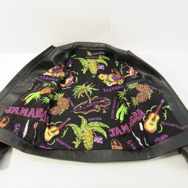 実際に弊社で買取させて頂いたWACKO MARIA/ワコマリア ステアハイド レザージャケット 裏地 JAMAICA/Sの画像 4枚目