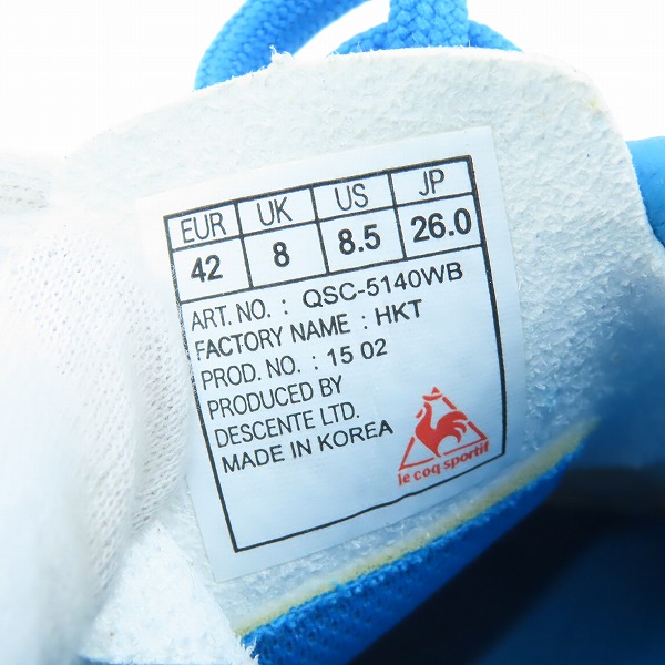 実際に弊社で買取させて頂いた【未使用】 le coq sportif/ルコックスポルティフ アルジェライト6KL サッカースパイク/QSC-5140WB/26の画像 5枚目