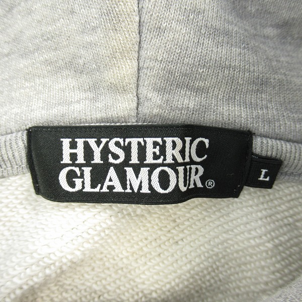実際に弊社で買取させて頂いたHYSTERIC GLAMOUR/ヒステリックグラマー 14SS CLASSIC PUB ガール プリント パーカー グレー 0241CF01/Lの画像 3枚目