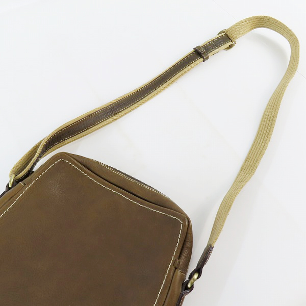 実際に弊社で買取させて頂いた土屋鞄製造所/ツチヤカバン Tone OILNUME/トーンオイルヌメ ジップトップショルダーバッグ ダークグリーンの画像 2枚目