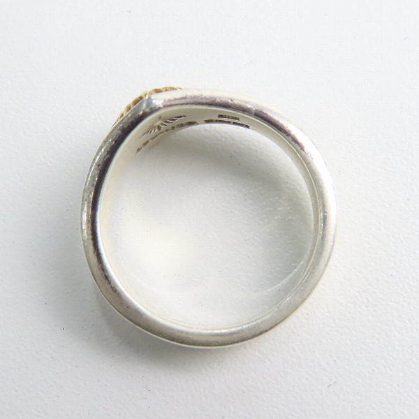 実際に弊社で買取させて頂いたRIZONA FREEDOM/アリゾナフリーダム K18太陽神 唐草堀り リング 22号の画像 5枚目