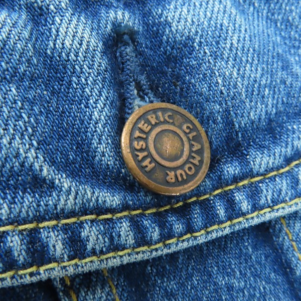 実際に弊社で買取させて頂いたHYSTERIC GLAMOUR/ヒステリックグラマー 袖レザー/レザースリーブ SP加工デニム ジャケット 0243AB10/Lの画像 6枚目