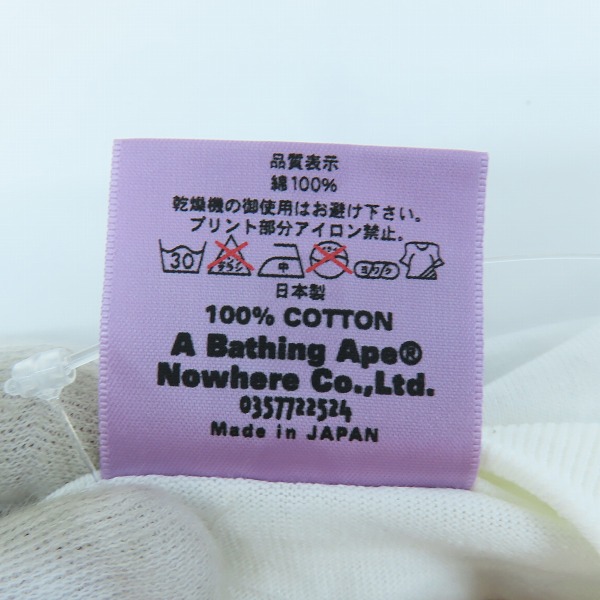 実際に弊社で買取させて頂いた【未使用】A BATHING APE/アベイシングエイプ  BAPE HEADS SHOW 2002 CHERIE T-shirt Tシャツ /XSの画像 3枚目