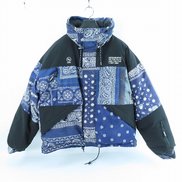 実際に弊社で買取させて頂いたNEIGHBORHOOD/ネイバーフッド 21AW BANDANA CHOPPED DOWN/E-JKT バンダナ ダウン ジャケット 212TSNH-JKM11/L