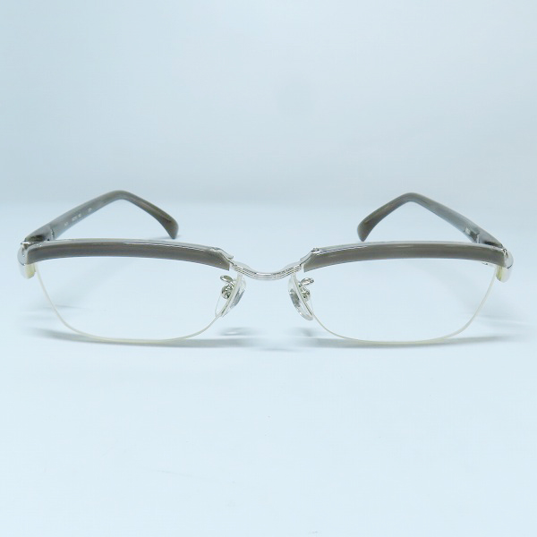 実際に弊社で買取させて頂いた999.9/フォーナインズ ハーフリム 度入り眼鏡/メガネフレーム M-21