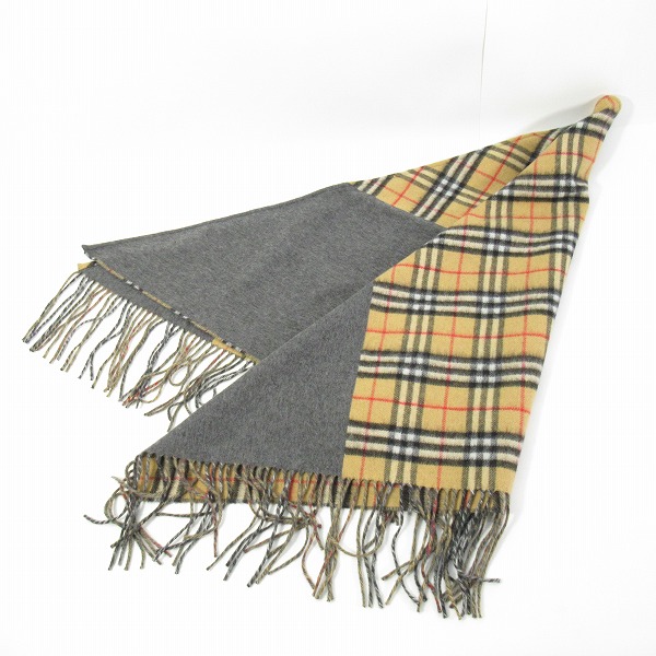 実際に弊社で買取させて頂いたBURBERRY LONDON ENGLAND/バーバリーロンドン ノバチェック トライアングル カシミヤ フリンジマフラー GBJOHELGMOR