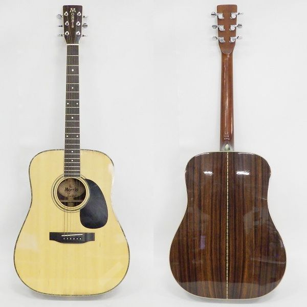 実際に弊社で買取させて頂いた★Morris/モーリス W-35 アコースティックギター/アコギ 縦ロゴ 幌馬車ラベル 日本製の画像 1枚目