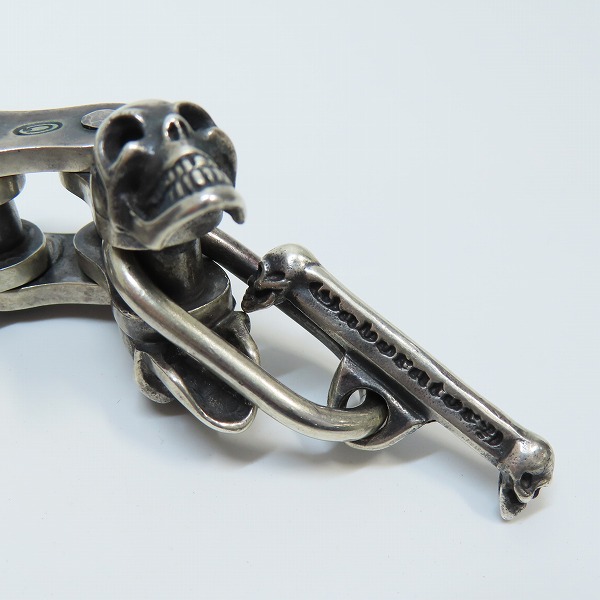 実際に弊社で買取させて頂いた【ギャラ付き】GABORATORY/ガボラトリー/ガボール ミディアム モーターサイクルチェーン ウィズ5スカル ブレスレットの画像 5枚目