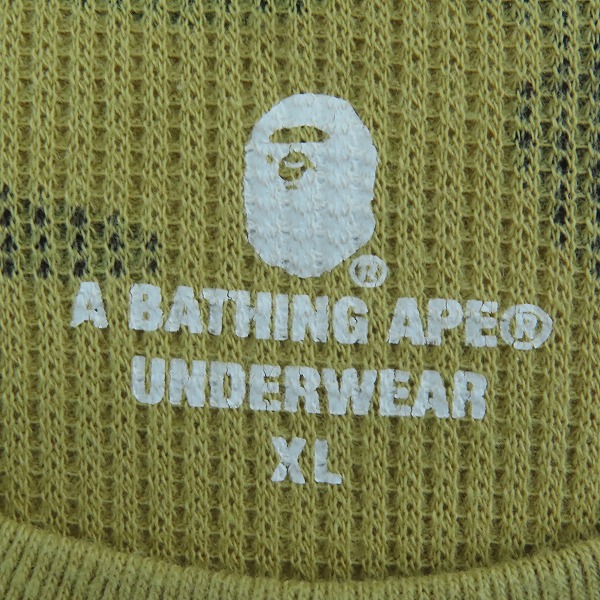 実際に弊社で買取させて頂いたA BATHING APE/アベイシングエイプ UNDERWEAR 1ST CAMO THERMAL LT ロングスリーブTシャツ XLの画像 2枚目
