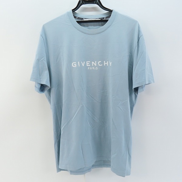 実際に弊社で買取させて頂いたGIVENCHY/ジバンシィ ヴィンテージロゴ スリムフィットクルーネック半袖Tシャツ ブルー BM70K93002/XL