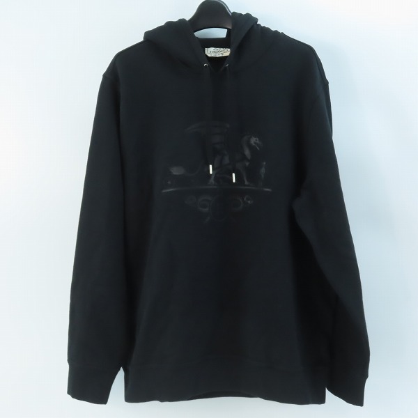 実際に弊社で買取させて頂いたHERMES/エルメス 19AW Ex-Libris Dragon エクスリブリス ドラゴン ラムレザーパッチ プルオーバーフーディ パーカー XL