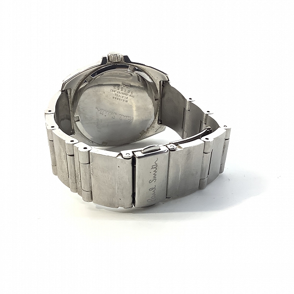 実際に弊社で買取させて頂いたPaul Smith/ポールスミス ラウンド シルバー デイト クォーツ 腕時計 1116-S060761【動作未確認】の画像 2枚目