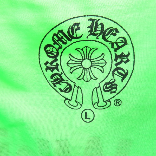 実際に弊社で買取させて頂いたCHROME HEARTS/クロムハーツ×OFF-WHITE/オフホワイト スクロールラベルプリント ロゴプリントTシャツ/Lの画像 2枚目