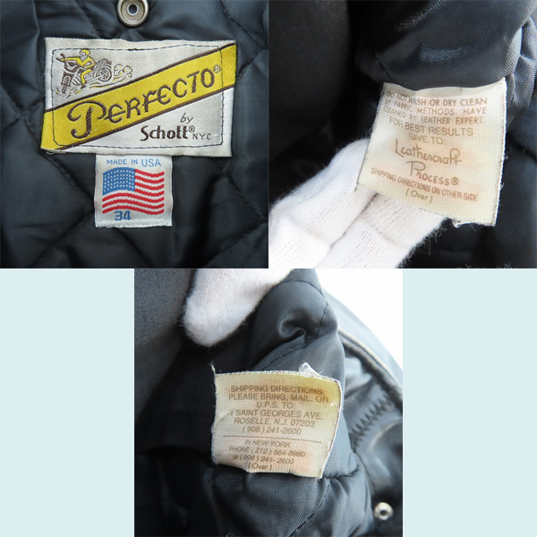 実際に弊社で買取させて頂いたPERFECTO by Schott/パーフェクト バイ ショット ダブルライダースジャケット/34の画像 2枚目