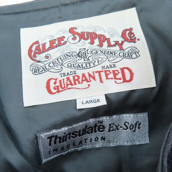 実際に弊社で買取させて頂いたCALEE/キャリー Thinsulate ジップアップ ノーカラージャケット ブラック /Lの画像 2枚目