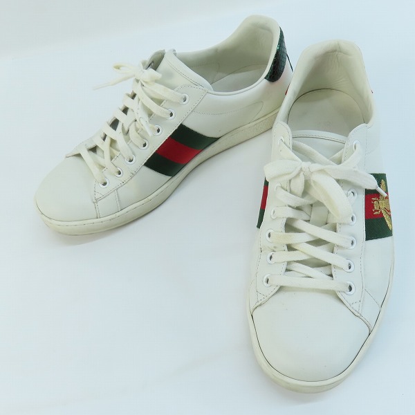 実際に弊社で買取させて頂いたGUCCI/グッチ エース シェリーライン エンブロイダリー レザースニーカー 429446/9.5