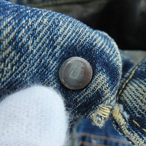 実際に弊社で買取させて頂いたLEVI'S/リーバイス ヴィンテージ ビッグE/ボタン裏刻印D デニムジャケット/Gジャンの画像 4枚目