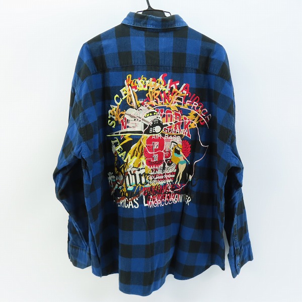 実際に弊社で買取させて頂いたdoublet/ダブレット 18AW CHAOS EMBROIDERY CHECK SHIRT ネルシャツ 18AW14SH51/Lの画像 1枚目